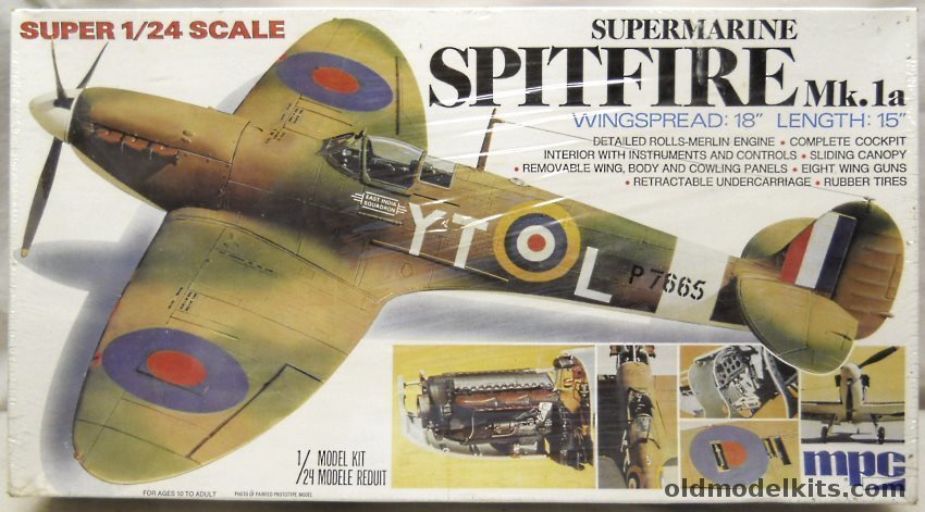 MPC 1/24 Supermarine Spitfire Mk.1a (Airfix Molds), 2-3504 plastic model kit